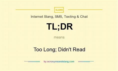 What Does Tl Dr Mean Definition Of Tl Dr Tl Dr Stands For Too Long