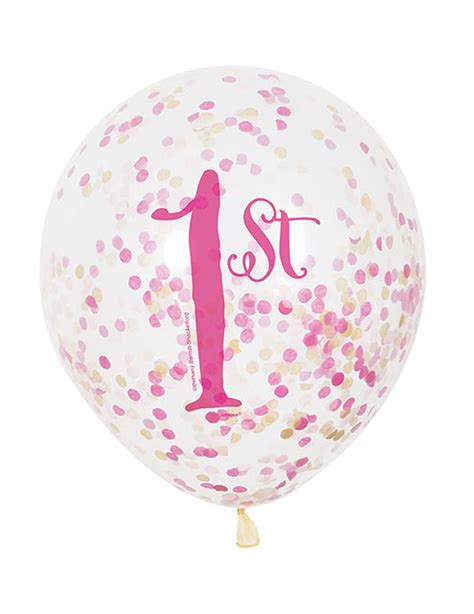 Ballons En Latex Er Anniversaire Rose Et Dor Avec Confettis Cm