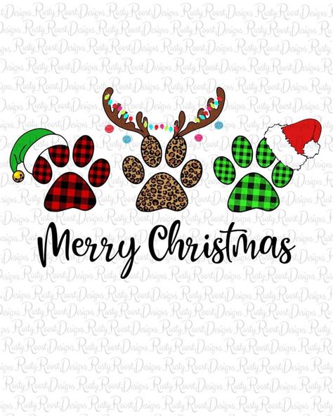 Merry Christmas Paws Png Christmas Sublimation Designs Download