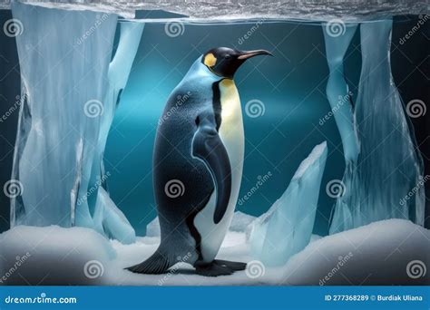 Penguin in Polar Regions, Generative AI Stock Illustration ...