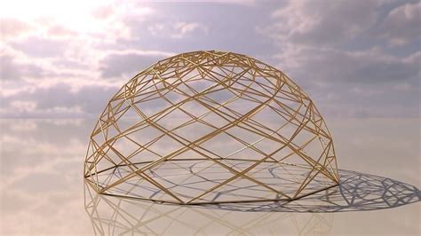 Geodesic Dome like design wire-frame structure 3D model | CGTrader