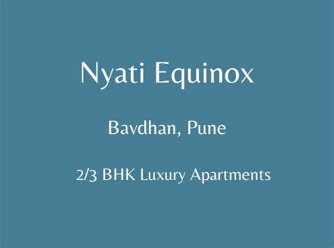 Nyati Equinox Bavdhan Pune E Brochure