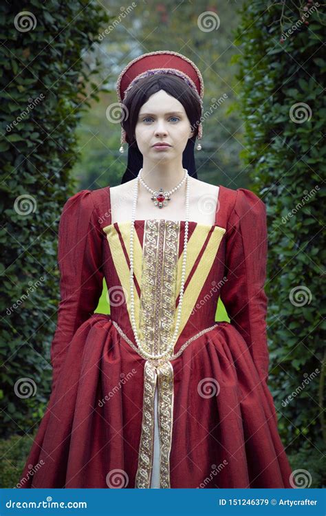 Tudor Woman In Red Dress Stock Image Image Of History 151246379