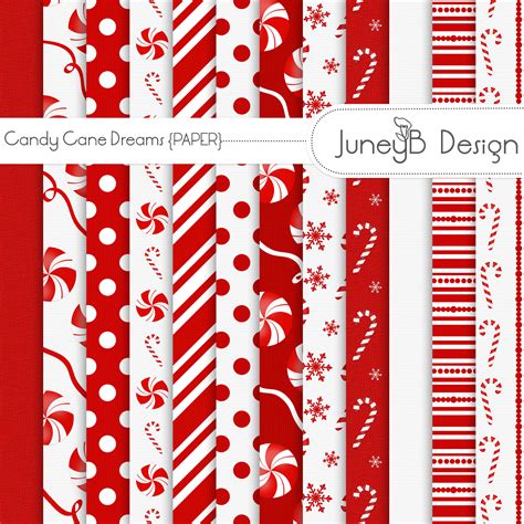 Candy Cane Dreams Paper Digital Christmas Paper Christmas Scrapbook