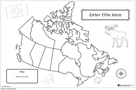 Mappa Poster Bw Paesaggio Canada Storyboard