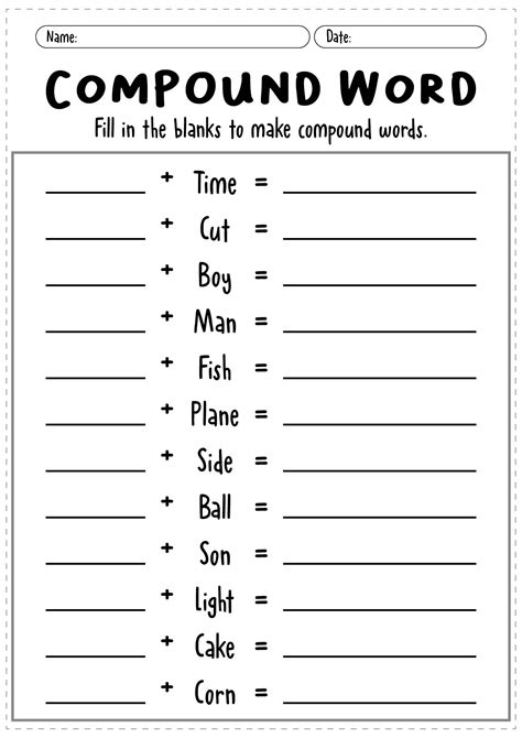 13 Compound Words Worksheets Free PDF At Worksheeto