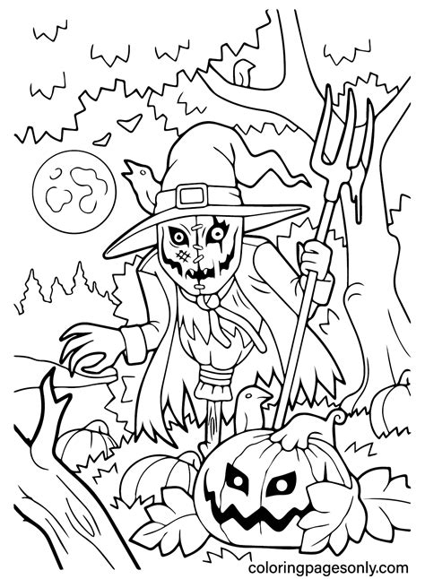 Free Scary Halloween Coloring Page - Free Printable Coloring Pages