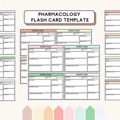 Printable Pharmacology Flash Card Template For Nursing Student Drug