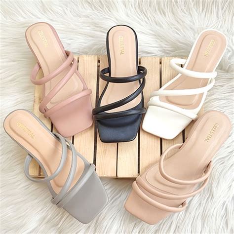 ⭐Celestialshoe.ph Vivienne Official 1inch Block Heels Sandals | Shopee ...