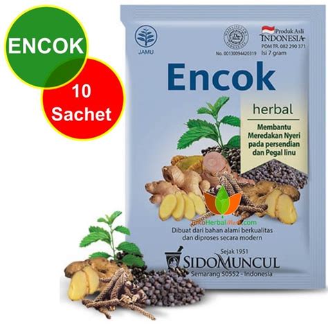 Jual 10 SACHET JAMU ENCOK SIDOMUNCUL SAKIT PEGAL LINU NYERI SENDI OTOT