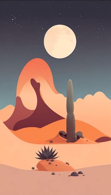 Paisaje de los sueños del desierto dibujos animados Paisaje del