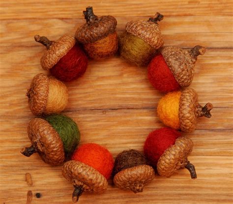 Felted Acorns Or Acorn Ornaments In Fall Colors Set Of 10 Etsy