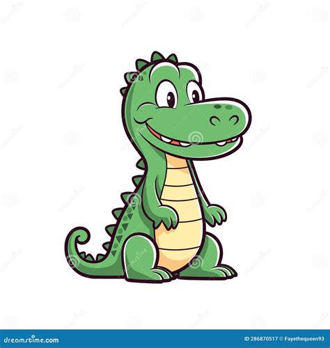 Crocodilo Agudo Isolado Em Fundo Branco Ilustra O Do Vetor