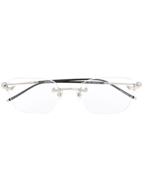 Montblanc Squared Rimless Glasses Farfetch