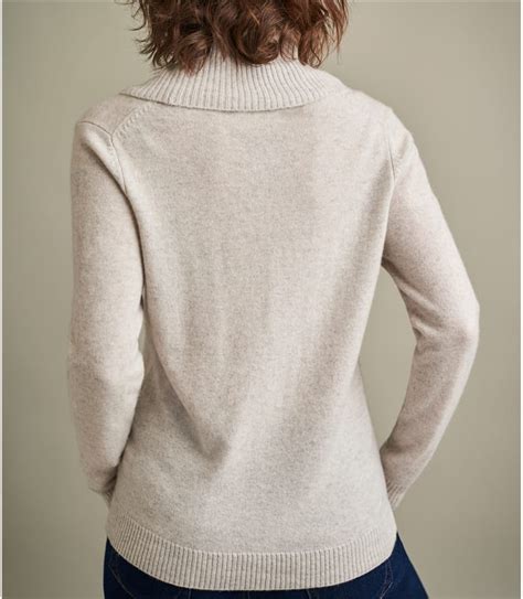 Dove Grey Womens Pure Cashmere Cowl Neck Jumper Woolovers Au