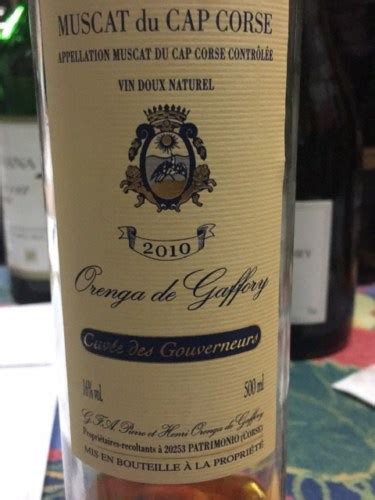 Orenga de Gaffory Cuvée des Gouverneurs Muscat du Cap Corse Vivino