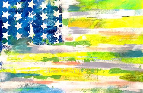 Sale American Flag New ABSTRACT Painting ABSTRACT by lanasfineart