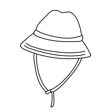 hand drawn vector illustration   summer tourist sun hat  doodle