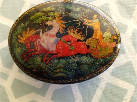 Hand Painted Russian Lacquered Box Etsy