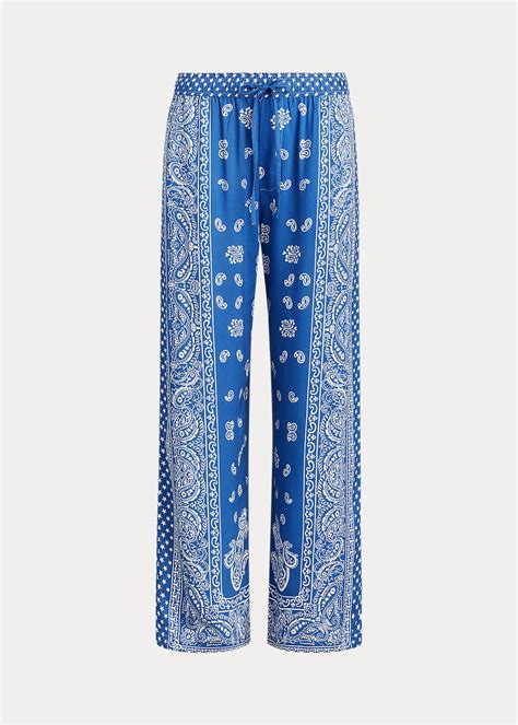 Paisley Twill Wide Leg Trouser For Women Ralph Lauren® Uk