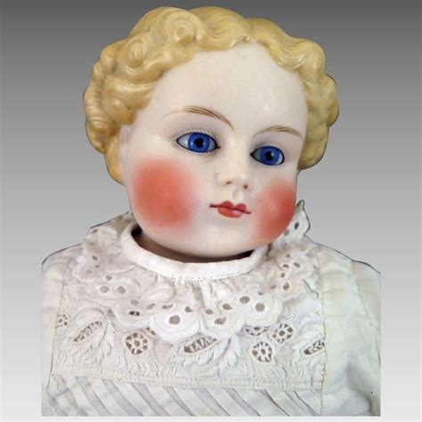 1860s German Abg Parian Bisque Doll With Glass Eyes 22 Inches Parian