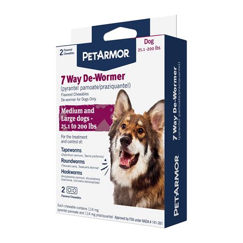 Buy Petarmor7 Way De Wormer For Dogs Oral For Tapeworm Roundworm