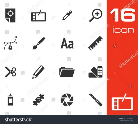 Vector Black Graphic Design Icons Set On White Background - 174110642 : Shutterstock