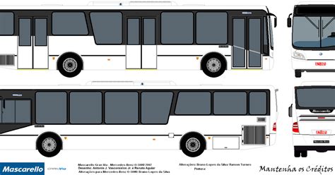 desenhos de ônibus urbanos em branco Mascarello Gran Via 2007 MBO 500U