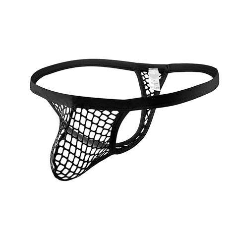 Buy Men S Sexy Mesh Thongs See Through G String Bikini Bulge Pouch