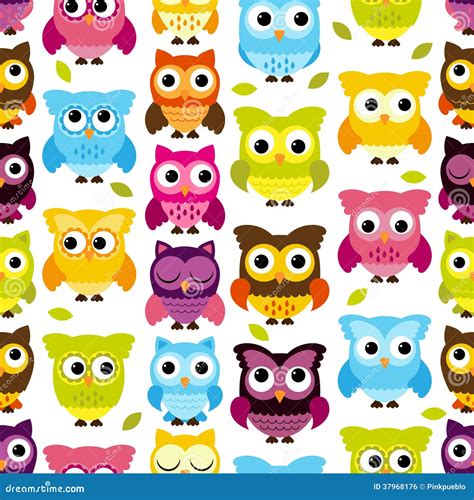 Seamless And Tileable Vector Owl Background Pattern CartoonDealer