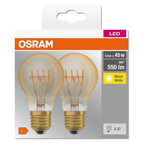 Комплект 2 LED крушки Osram Filament Vintage E27 5 9W 45W 550