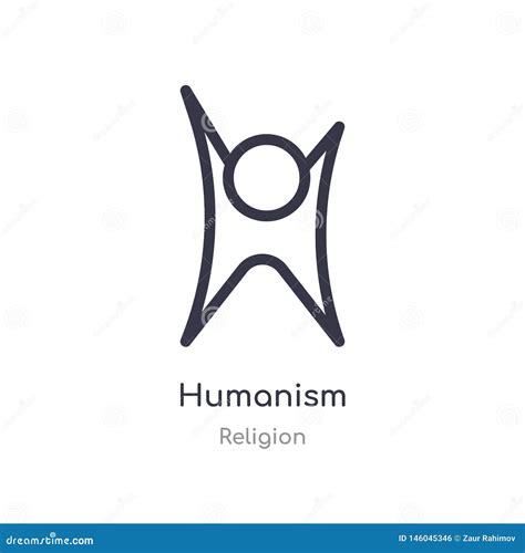 Humanism Outline Icon Isolated Line Vector Illustration From Religion