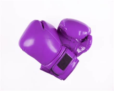 Premium Photo | Purple boxing gloves on a white background