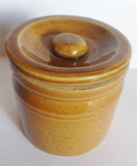 Pearsons Of Chesterfield Vintage Lidded Stoneware Storage Jar Brown