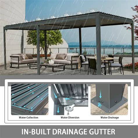 Metal Louvered Pergola Modern Pergola with Adjustable Louver