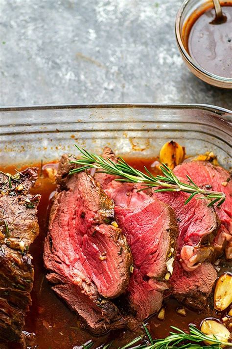 Rosemary Garlic Butter Beef Tenderloin With Red Wine Sauce Recipe Beef Tenderloin Beef