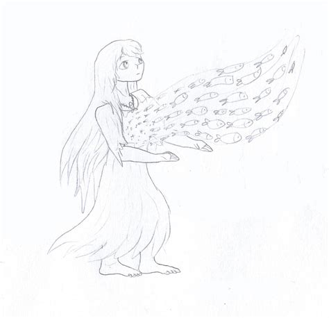 Blue Girl With Fish School Sketch By Louisetheanimator On Deviantart