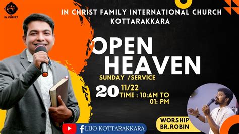 🔴🕊️🔵🆂🆄🅽🅳🅰🆈 🅻🅸🆅🅴🔵 Open Heaven Service 20 11 022 Pr Lijo Kottarakara Youtube