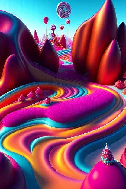 Premium Ai Image Valentine Candy Land