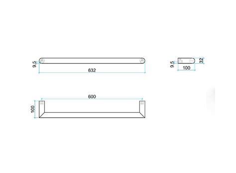 Thermorail 12V Round Heated Single Towel Bar 632x32x100mm Polished