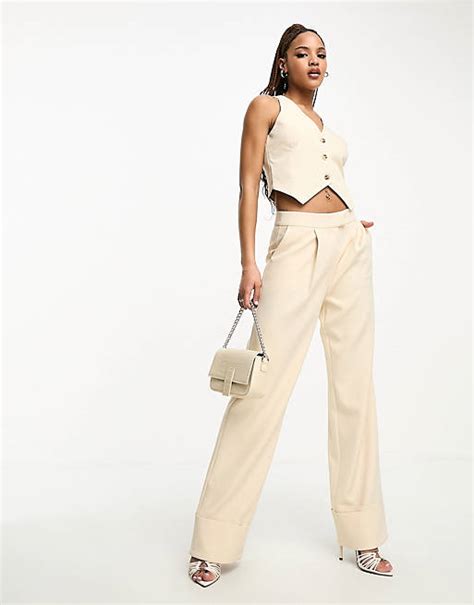 The Frolic Tailored Relaxed Pants In Cream Part Of A Set Asos