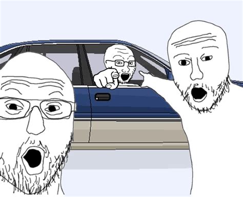 Soyjacks pointing at car: Opinion, Pointing, Wojak, Soyjack, Car ...