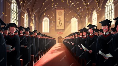 Premium AI Image | Graduation Ceremony Animation