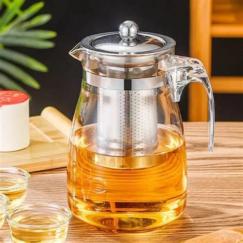 Tetera Té Infusiones Vidrio Con Filtro Acero Inox 750ml Mercadolibre