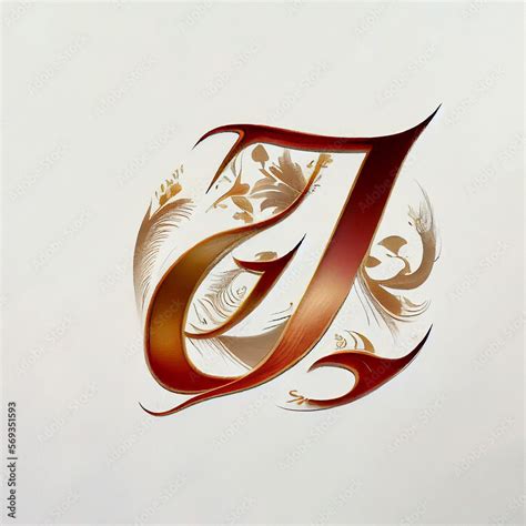 The beauty of letter J in an Asian calligraphy style Stock Illustration ...