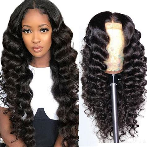 Loose Deep Wave Hair T Part Lace Front Wig 100 Virgin Human Hair Wigs