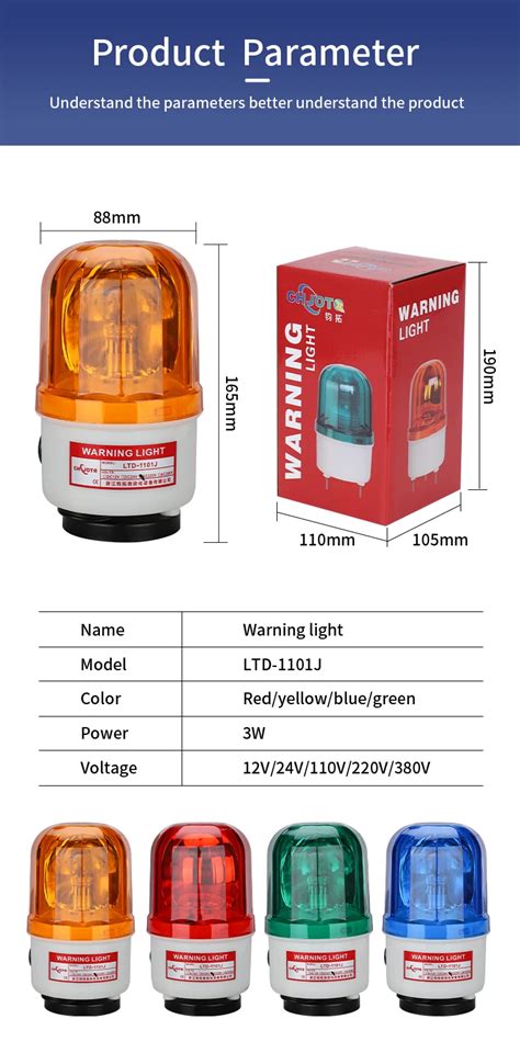 Audible Emergency Alarm Warning Light Dc Ac Red Yellow Green Blue