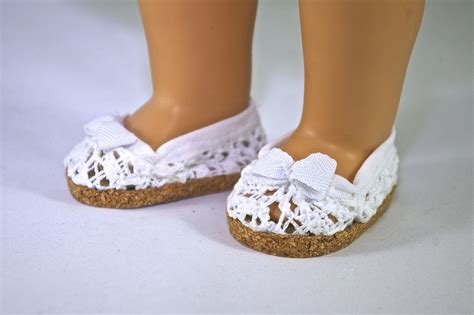 American Girl 18 Inch Doll Shoes White Lace Crochet