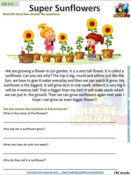 Grade 2 Reading Writing Comprehension Cards Set 2 For Kindi D89 Writing Comprehension