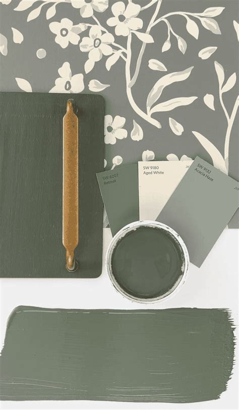 Sherwin Williams Pewter Green Design Board In 2024 Paint Colors For